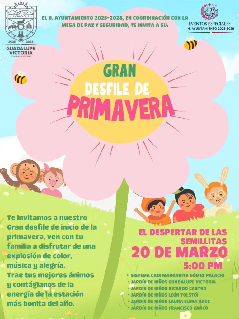Anuncian Desfile para recibir la Primavera en Guadalupe Victoria