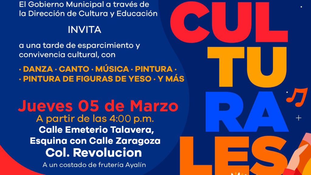 Esta Tarde Habrá un Encuentro Cultural en la Colonia Revolución