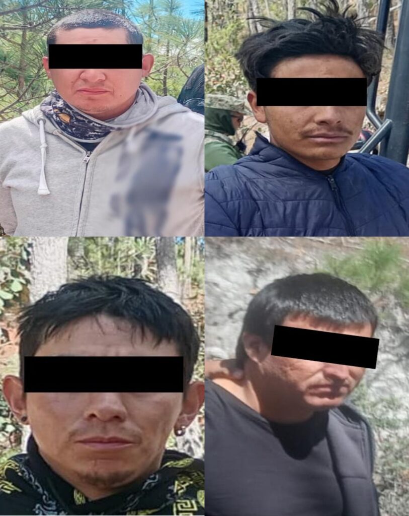 Guardia Nacional y Ejercito Mexicano detuvieron a cuatro individuos con armas en Durango