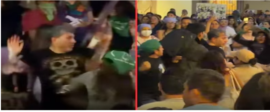 Hombre agrede a mujeres durante marcha del 8M