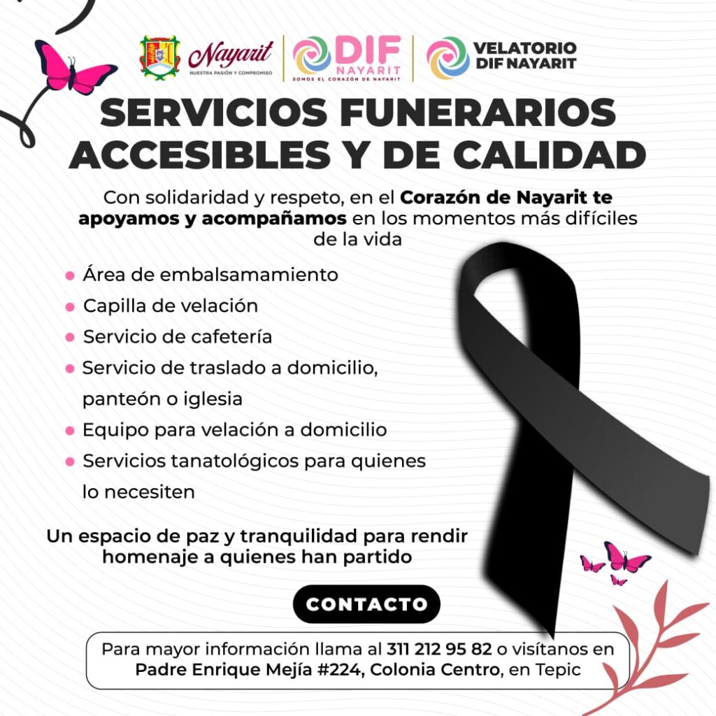 Brinda DIF Nayarit servicios funerarios de calidad a precios accesibles