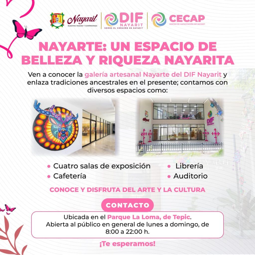 DIF Nayarit a invita a vivir el arte y la cultura en la Galería Artesanal Nayarte