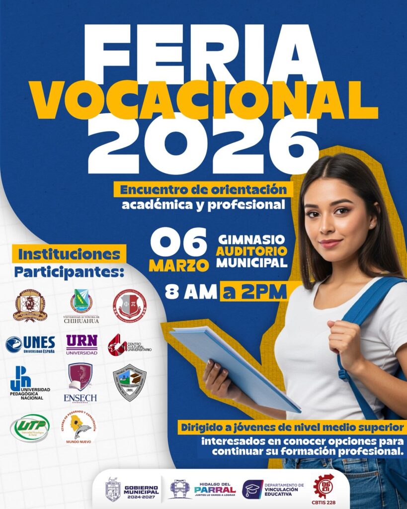 Convocan a estudiantes a la Feria Vocacional en Parral