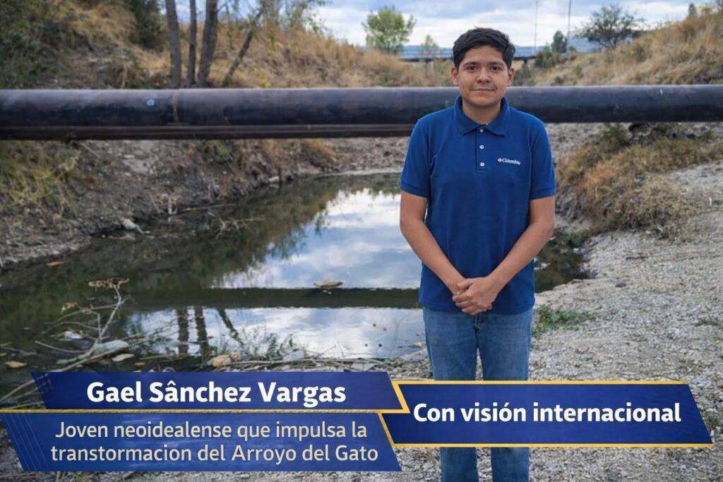 Joven de Nuevo Ideal impulsa rescate del Arroyo del Gato con proyecto internacional