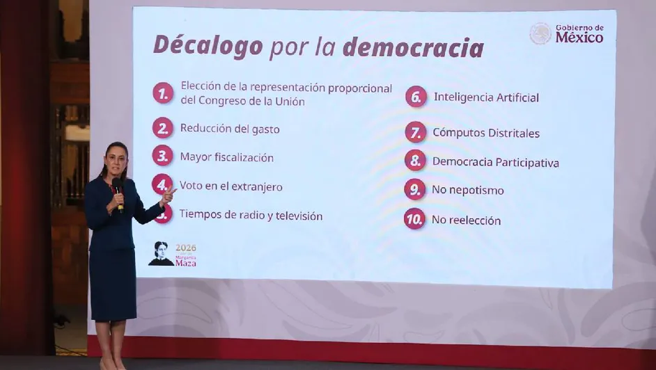 Sheinbaum presenta el “Decálogo por la democracia” como eje de su reforma electoral