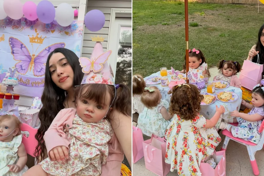 VIDEO: Mujer organiza fiesta de cumpleaños para su bebé reborn con pastel e invitados