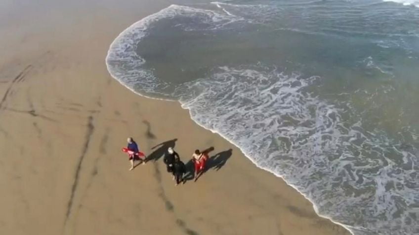 Rescatan a hombre arrastrado por el mar al intentar cruzar a Estados Unidos