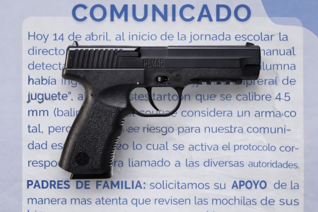 Niña armada en primaria de Parral, si llevaba una 45