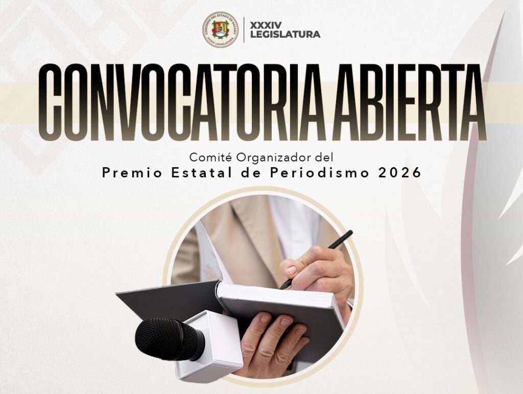 Abren convocatoria para el Premio Estatal de Periodismo 2026 en Nayarit