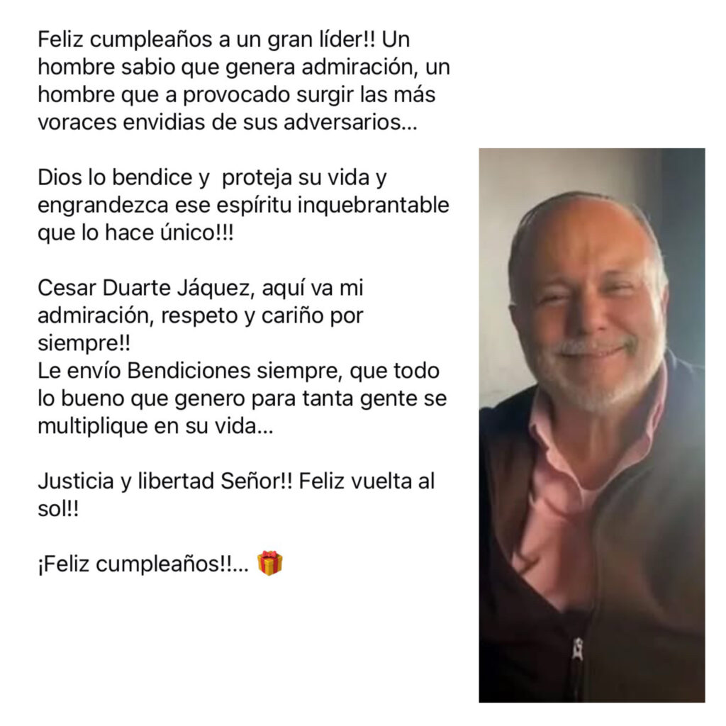 Entre mensajes y polémica: felicitan a César Duarte por su cumpleaños