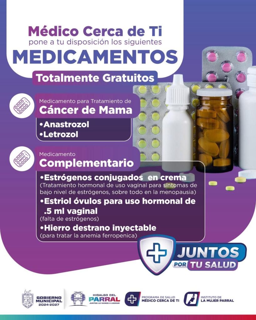 Ofrece Gobierno de Parral medicamentos gratuitos para tratamiento de cáncer de mama