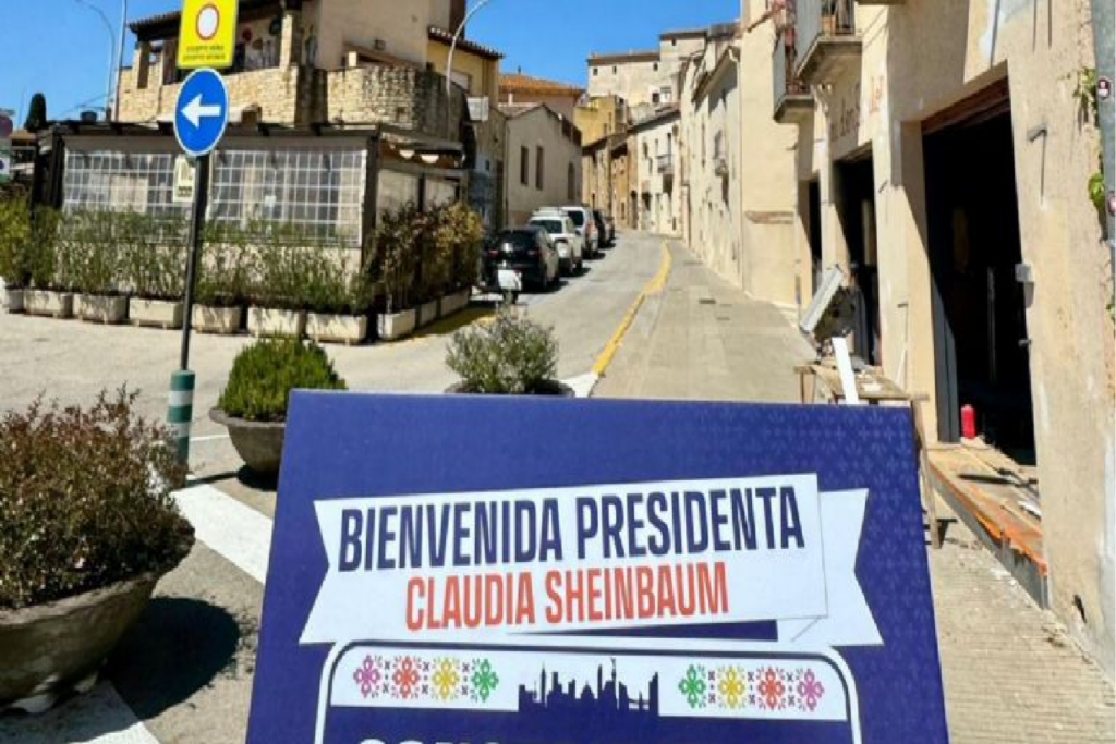Comunidad mexicana da bienvenida a Sheinbaum en Barcelona
