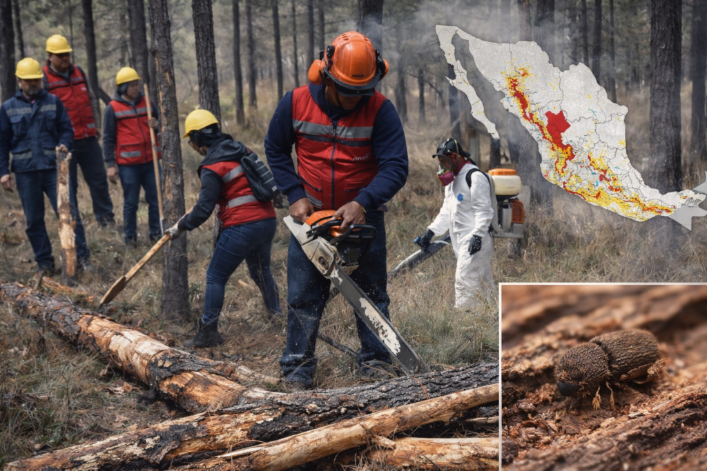 Descortezador devasta hasta 60% del arbolado en zonas infestadas de Durango