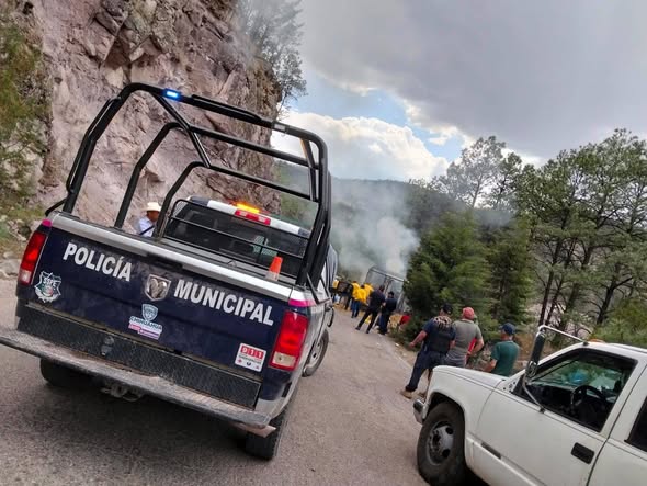 Incendio de camion para la sierra
