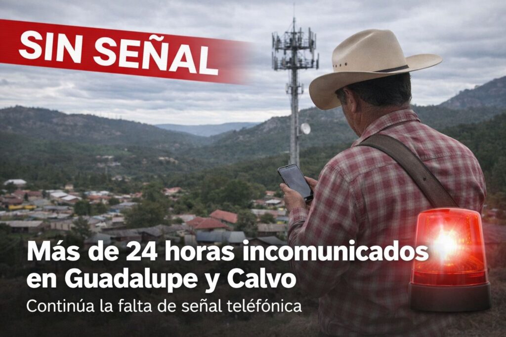 Más de 24 horas incomunicados en Guadalupe y Calvo: continúa la falta de señal telefónica