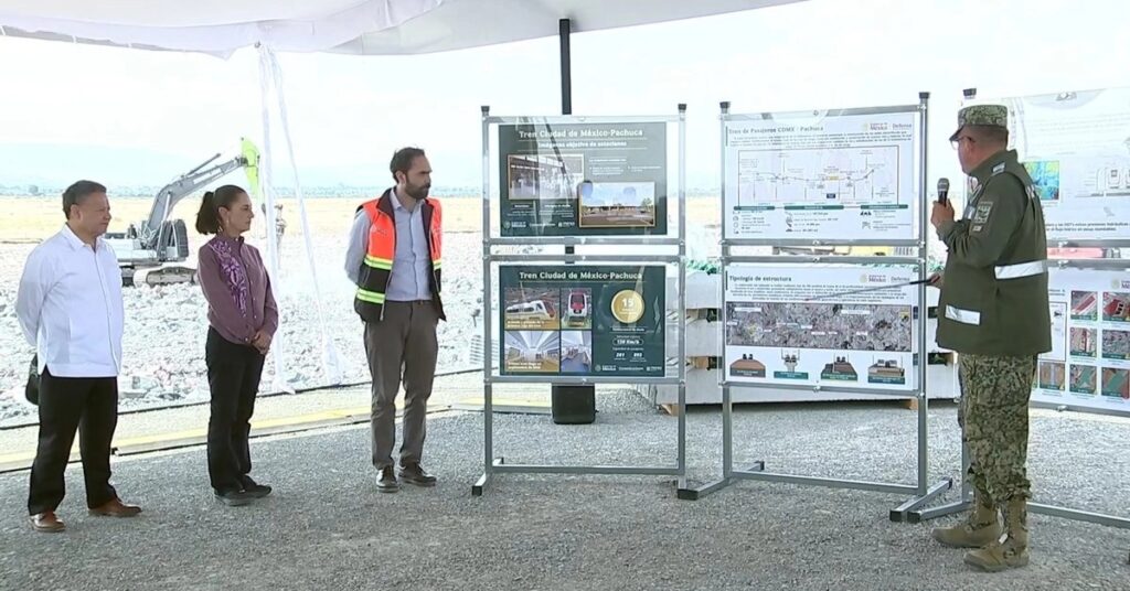 Sheinbaum supervisa Tren México-Pachuca y promete superar a AMLO en kilómetros