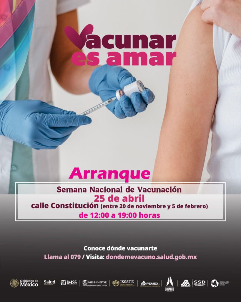 Arranca en Durango la Semana Nacional de Vacunación 2026: Conoce sedes y horarios