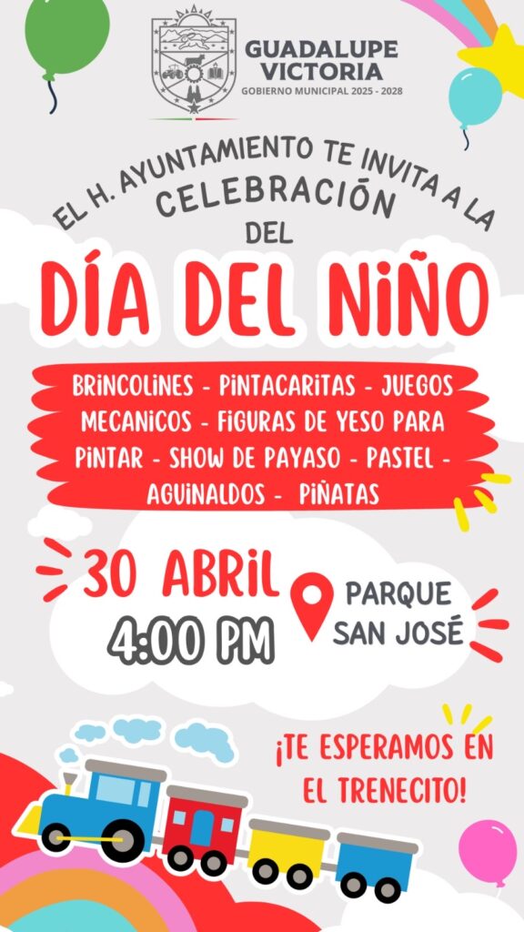 Gobierno Municipal celebrará el Día del Niño en el Parque San José