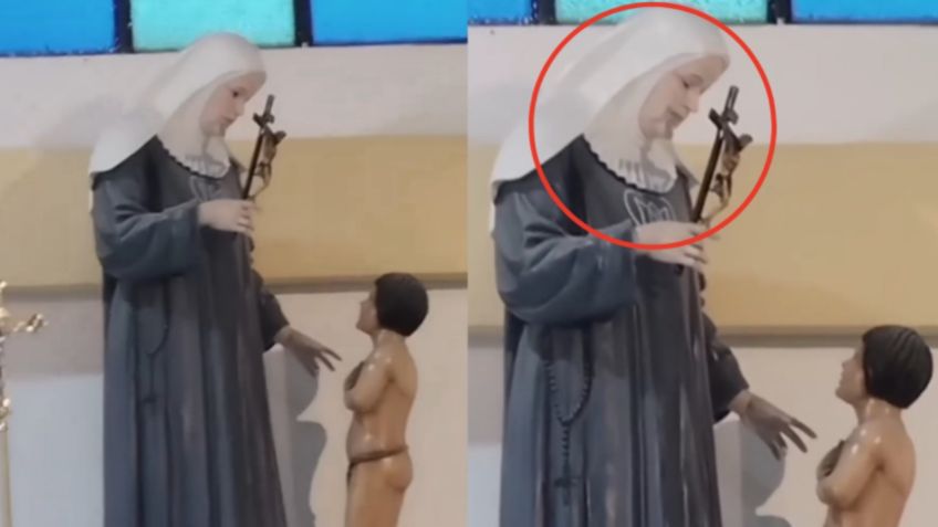 VIDEO: Captan figura de la virgen parpadeando en plena misa