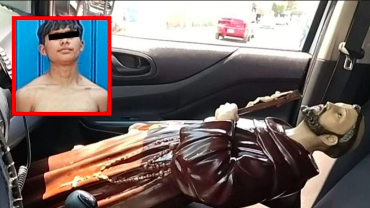 En pleno Jueves Santo, detienen a joven por intentar robarse a San Francisco de Asís