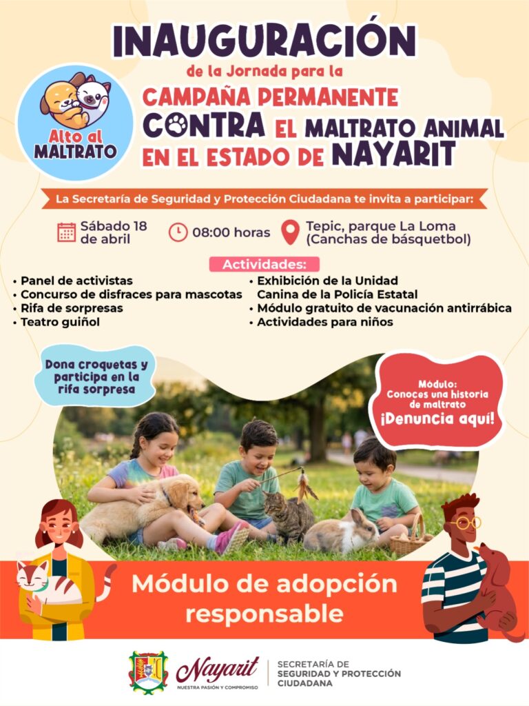 El Gobierno del Estado de Nayarit invita a la ciudadanía a sumarse a una causa que une: el respeto y la protección de los animales.