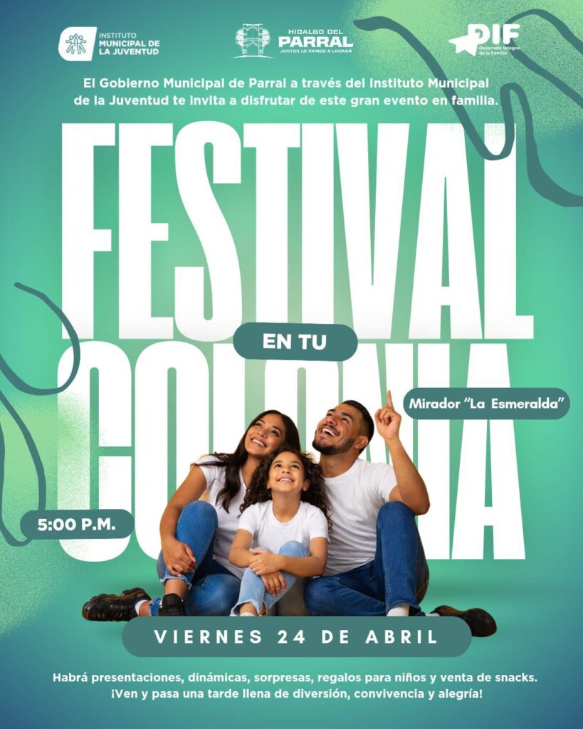 Invita Gobierno de Parral al Festival en tu Colonia en el mirador “La Esmeralda”