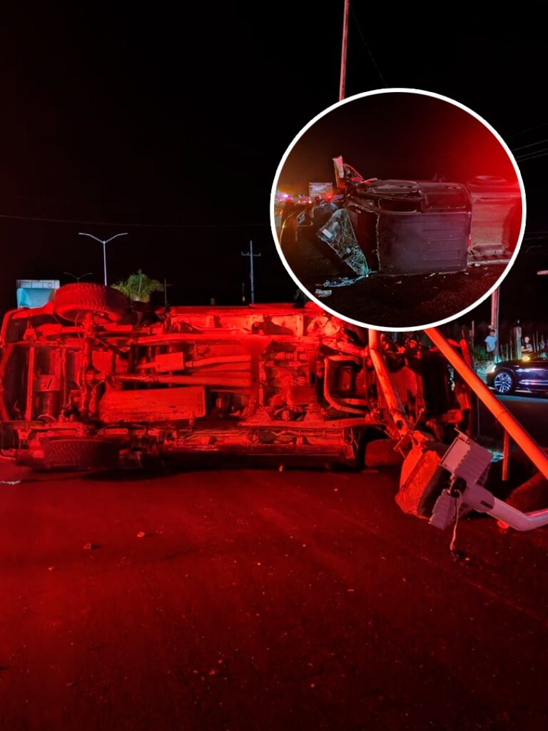 Impresionante volcadura dejó a cinco lesionados, entre ellos un bebé de tres años