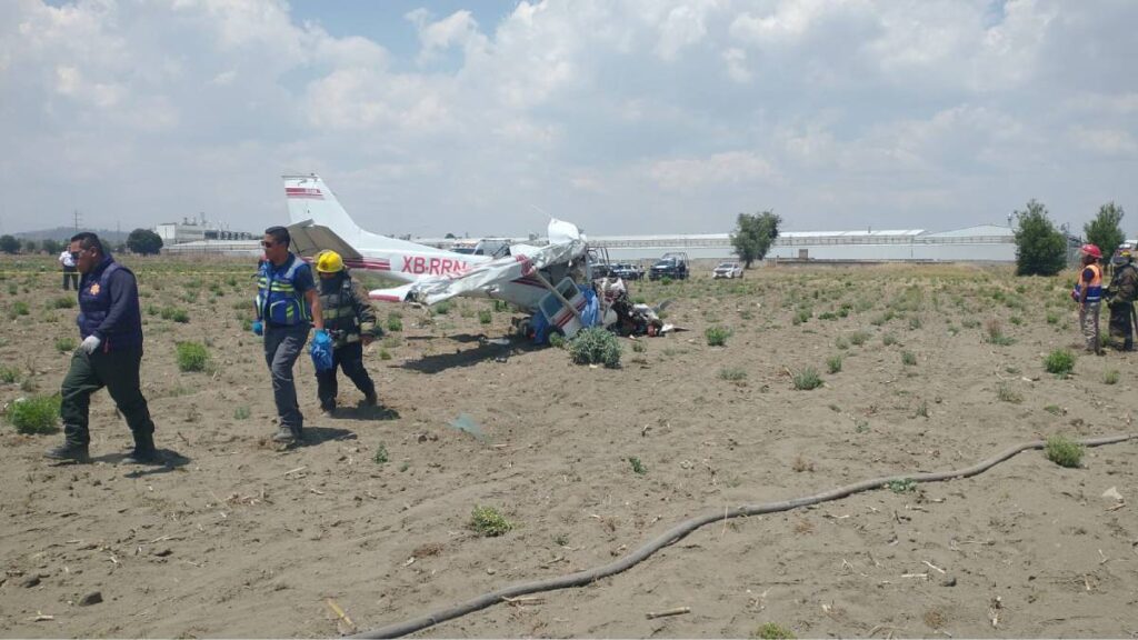 Se desploma avioneta en Huejotzingo, Puebla y deja tres personas muertas