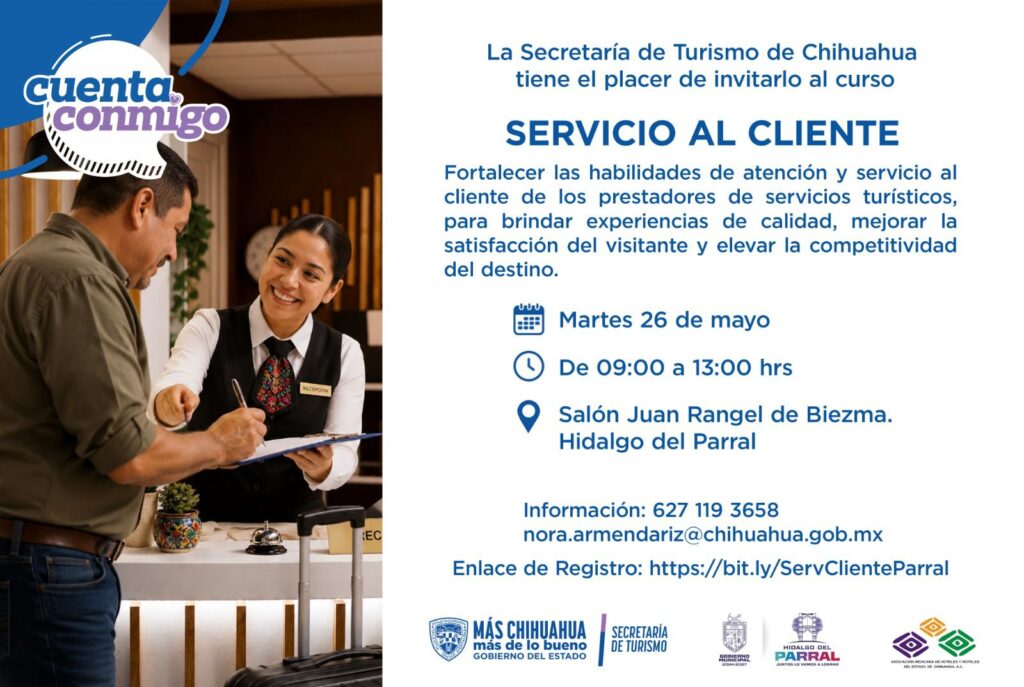 Invitan a prestadores de servicios al curso “Servicio al Cliente” en Parral
