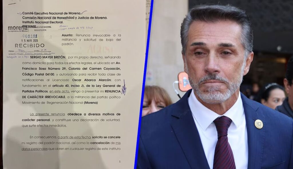 Sergio Mayer presenta su renuncia irrevocable a Morena