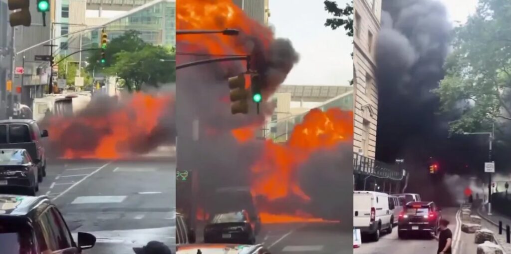 Explota vehículo cerca del Toro de Wall Street en Nueva York