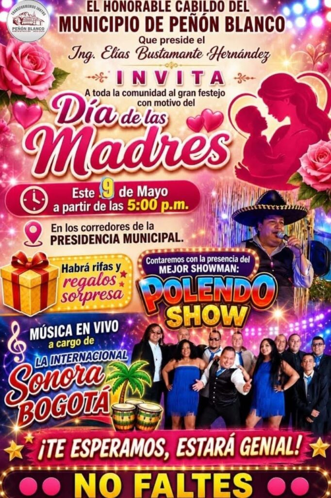 Peñón Blanco anuncia agenda cultural y festejos por el Día de las Madres