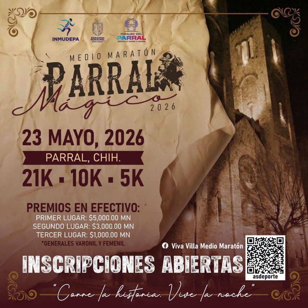 Gobierno de Parral invita al Medio Maratón “Parral Mágico 2026”