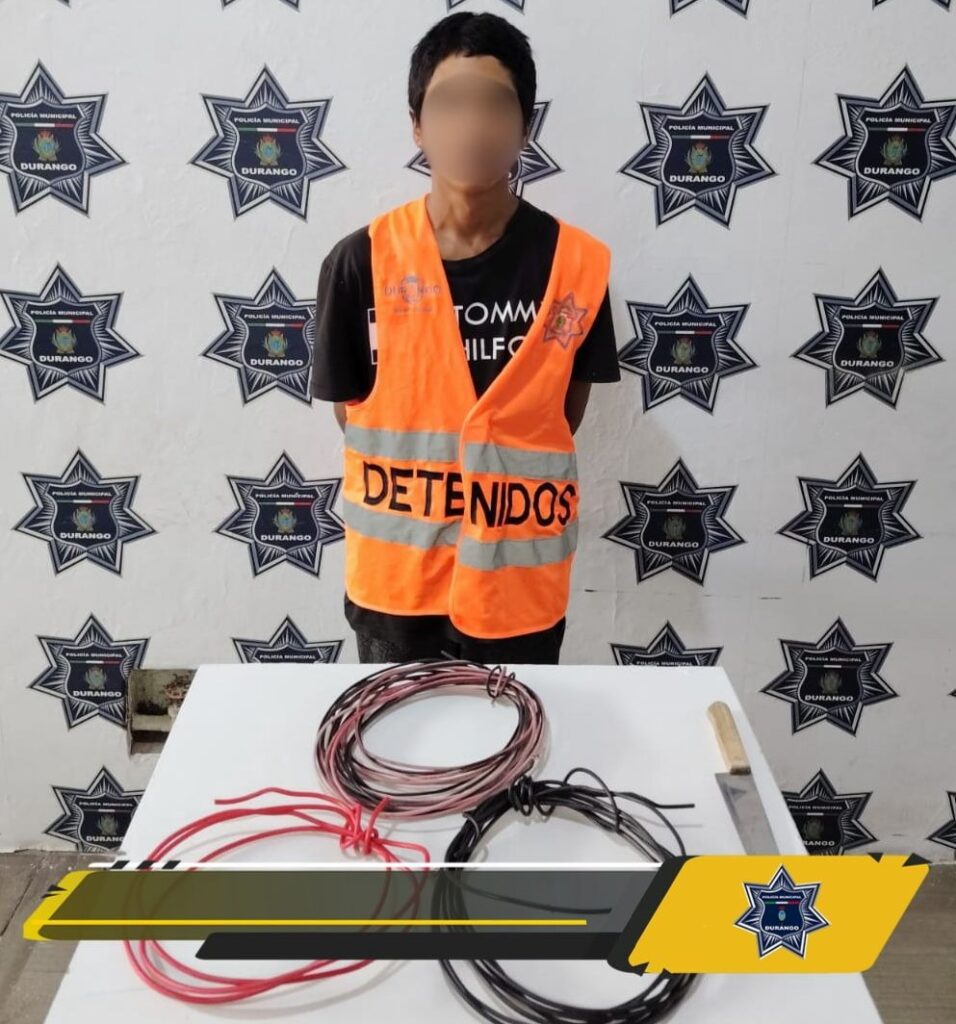Detienen a joven que robaba cable de cobre en un domicilio