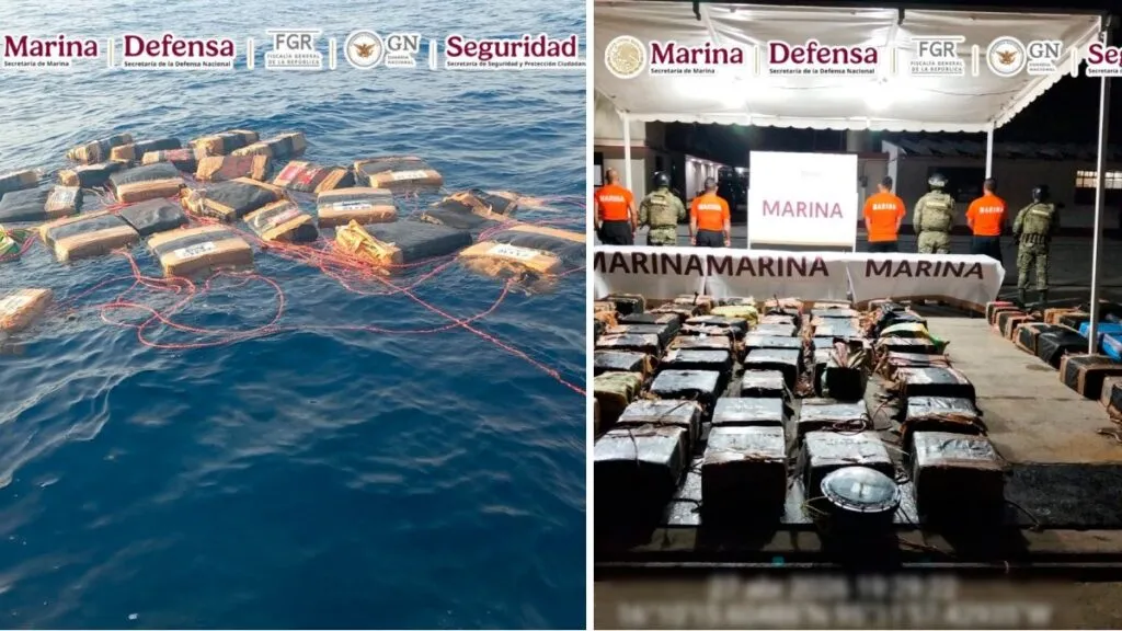 Semar asegura más de 2 toneladas de cocaína en el Golfo de Tehuantepec