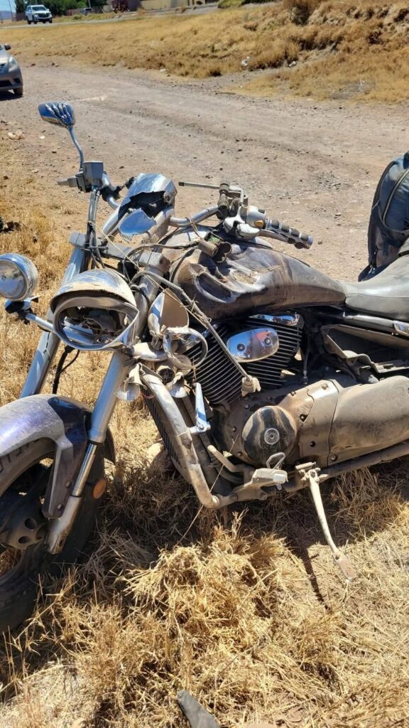 Motociclista sufre accidente en la vía corta a Chihuahua rumbo a Palomas