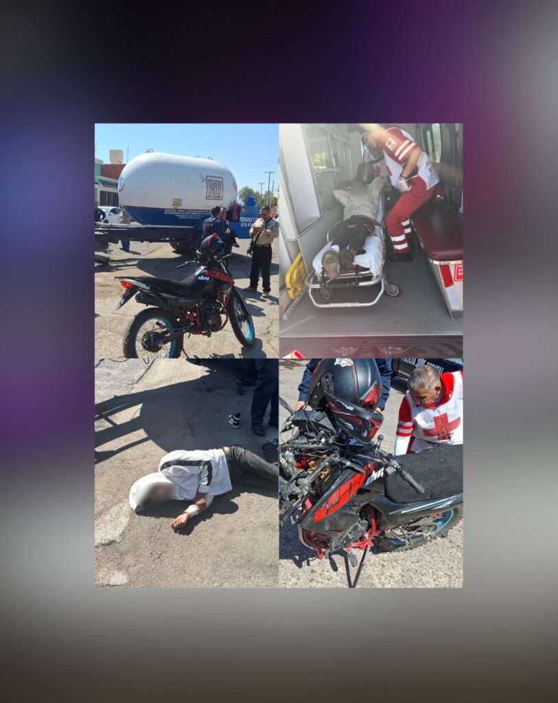 Motocicleta chocó contra una pipa distribuidora de gas
