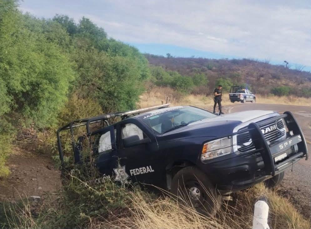 Se accidenta una patrulla de Protección Federal
