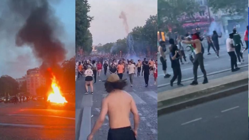 Incendios y choques con la policía marcan festejos del PSG tras ganar la Champions