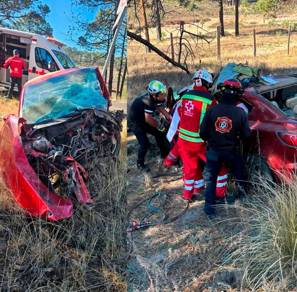 Fuerte choque de automóviles en la carretera libre a Mazatlán