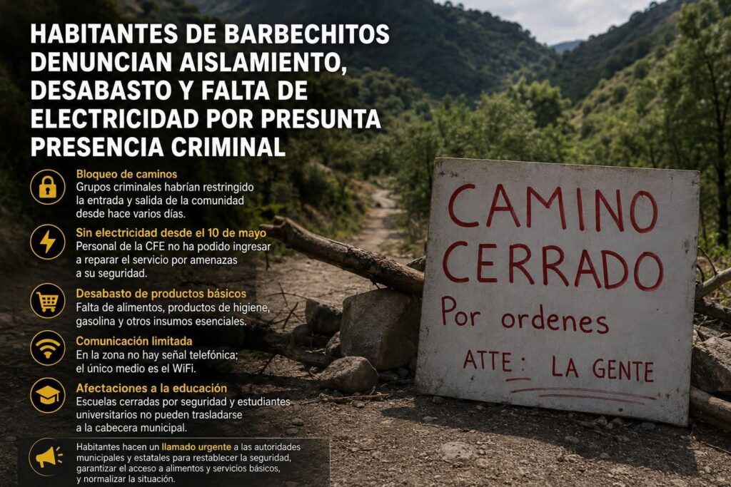 Habitantes de Barbechitos denuncian aislamiento por criminales
