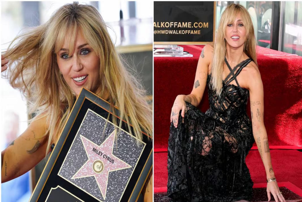 Miley Cyrus recibe estrella en Hollywood y celebra legado “inmortal”