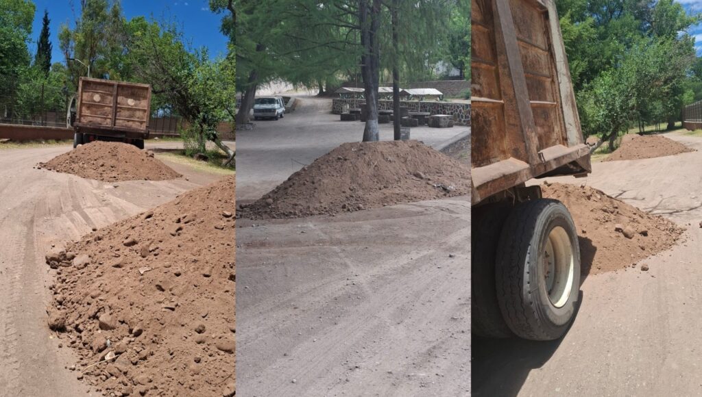 Continúan los trabajos de revestimiento en caminos de Nombre de Dios
