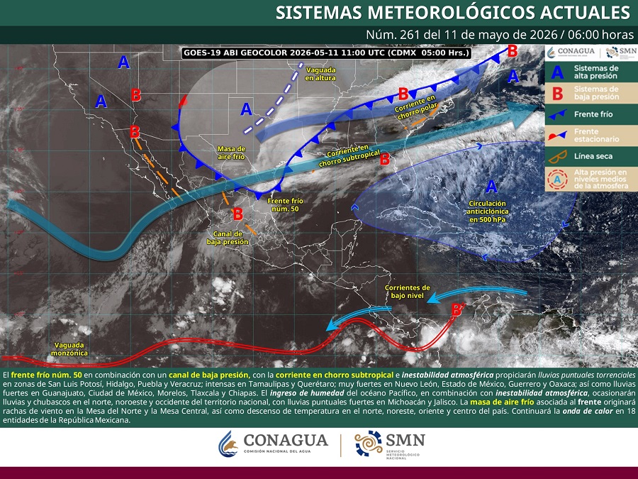 Persisten calor y lluvias en Jalisco por efectos del frente frío 50