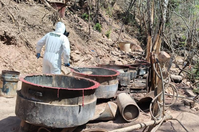 Semar desmantelaron tres laboratorios ligados a “Los Mayos” en Sinaloa
