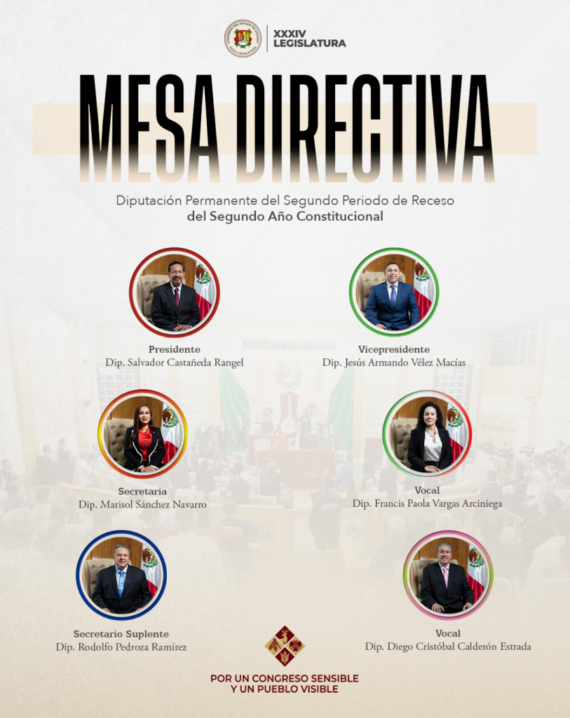 Quedó integrada la Diputación Permanente del Congreso del Estado durante el receso parlamentario.