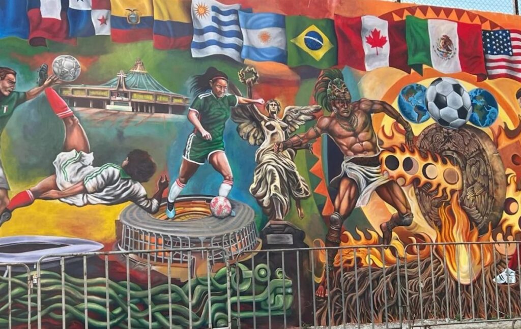 Mural Futbol en Gustavo A. Madero busca entrar al Récord Guinness