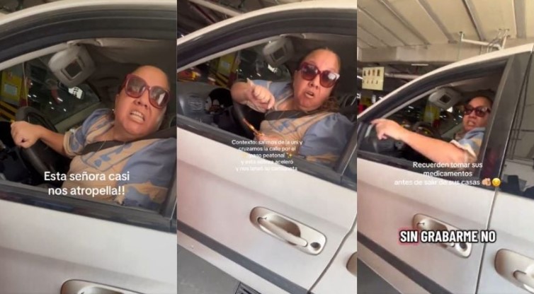 Mujer lanza camioneta a jóvenes y asegura que los peatones no tienen prioridad