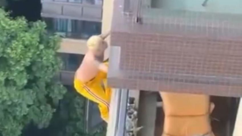 VIDEO: Hombre muere al caer de un edificio al intentar huir del esposo de su amante