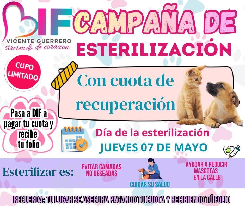 DIF Municipal invitan a su Campaña de Esterilización
